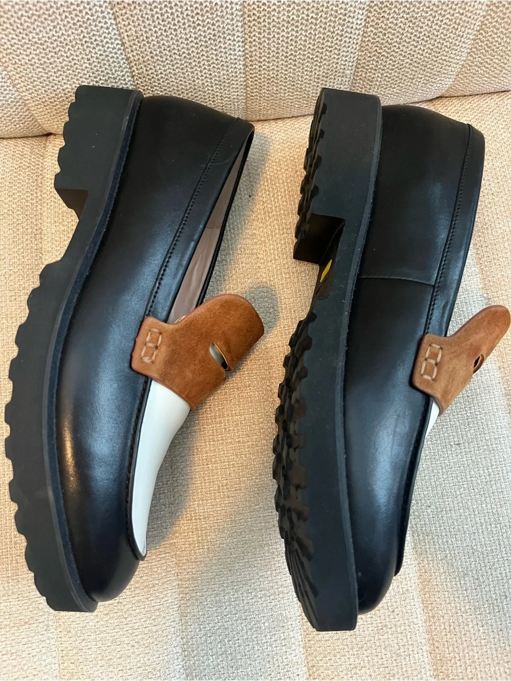 Cole haan NEW W/O box Gwendolyn suede leather colorblock penny loafers sz 7.5